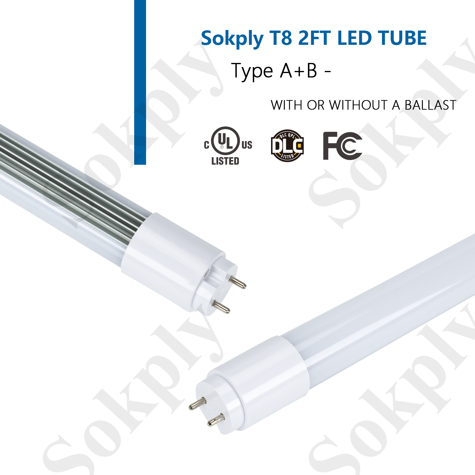 LED 2FT Tube 15W Hybrid Type A+B G13 T8