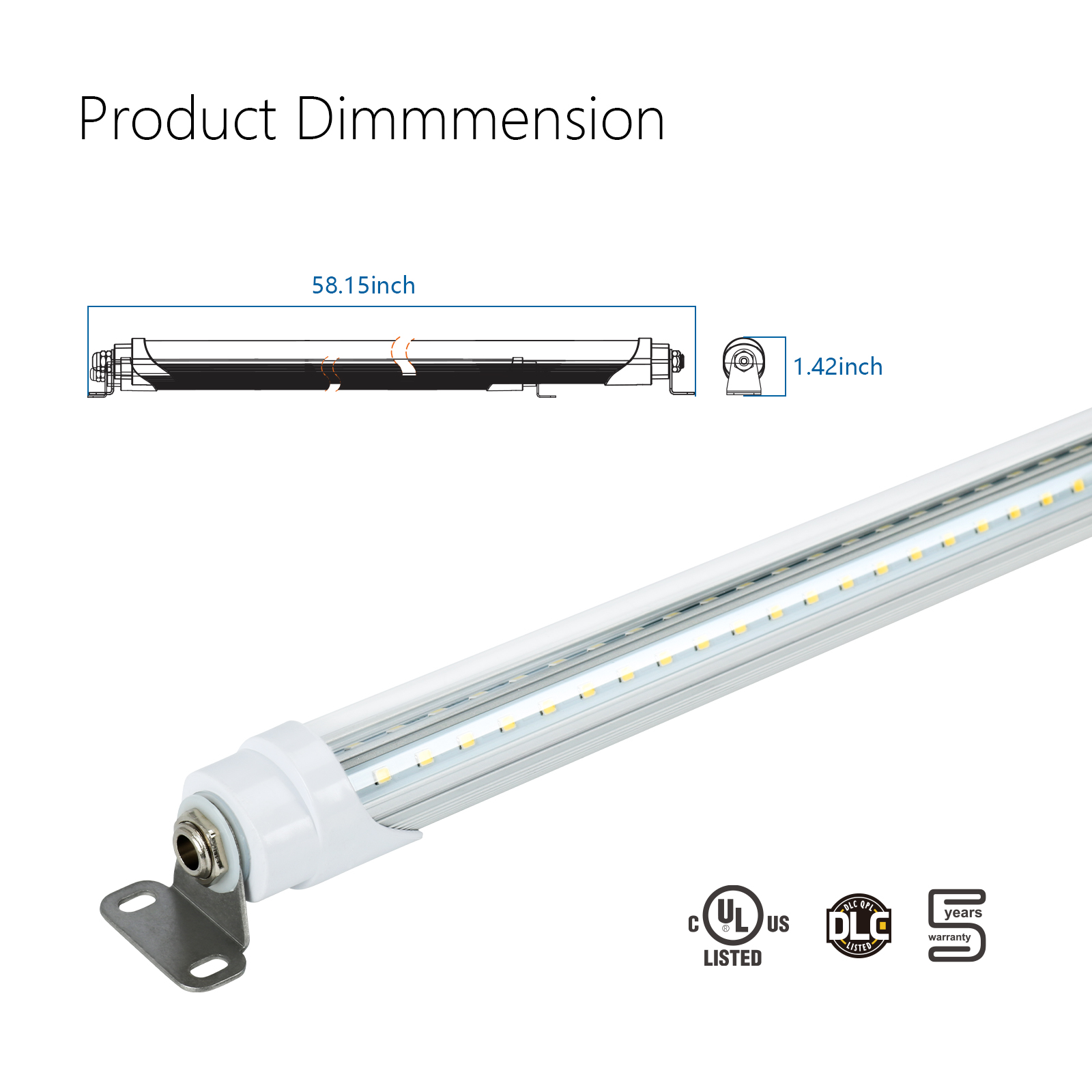 5FT T8 LED Refrigerator Tube Light 22W